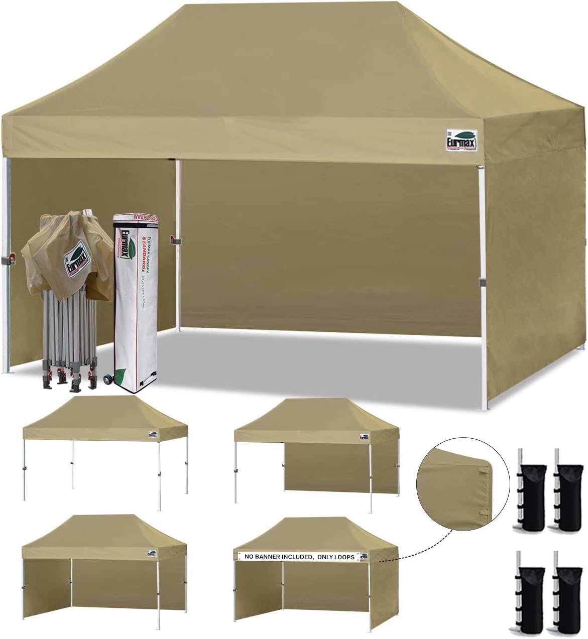 10'x10' Pop-up Canopy Tent with 4 Removable Side Walls and Roller Bag Y227