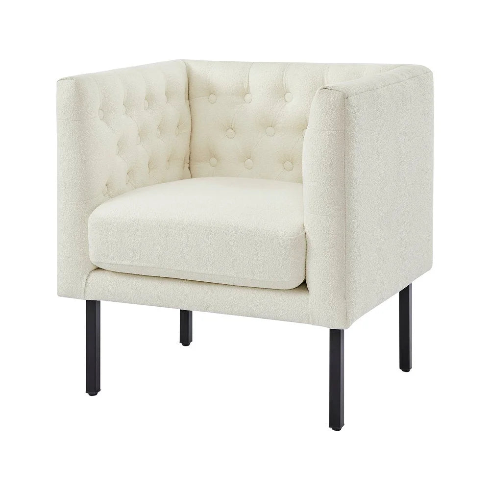 Tufted Club Chair with Metal Legs A38607