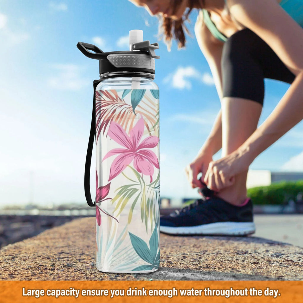32oz Tritan Leakproof Clear Water Bottle with Straw R5115