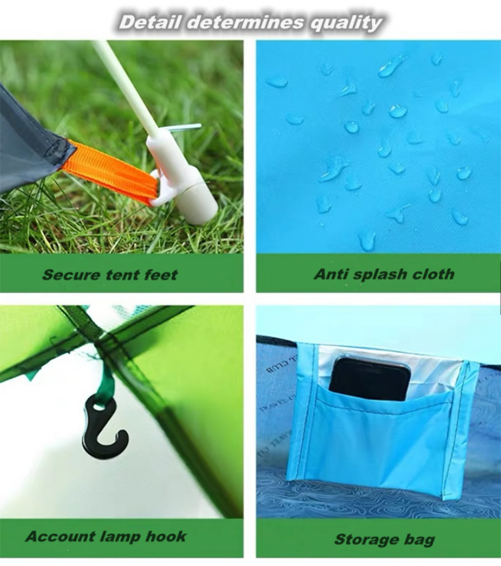 2 Person Instant Pop Up Camping Tent, 78 inch Blue D737610