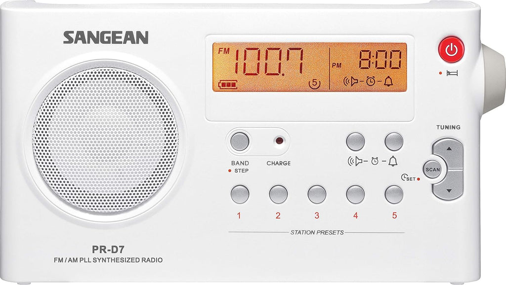 Sangean PR-D7 BK AM/FM Digital Rechargeable Portable Radio - Black & Panasonic BK-3MCCA8BA eneloop AA 2100 Cycle Ni-MH Pre-Charged Rechargeable Batteries, 8 Pack Pack of 2 H3433