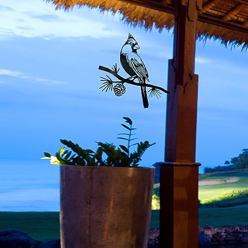 Weathering Steel Cardinal Statue Tree Decor N7455