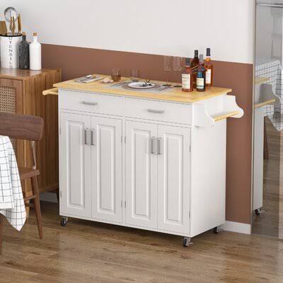 Red Kitchen Island Cart on Wheels P1234