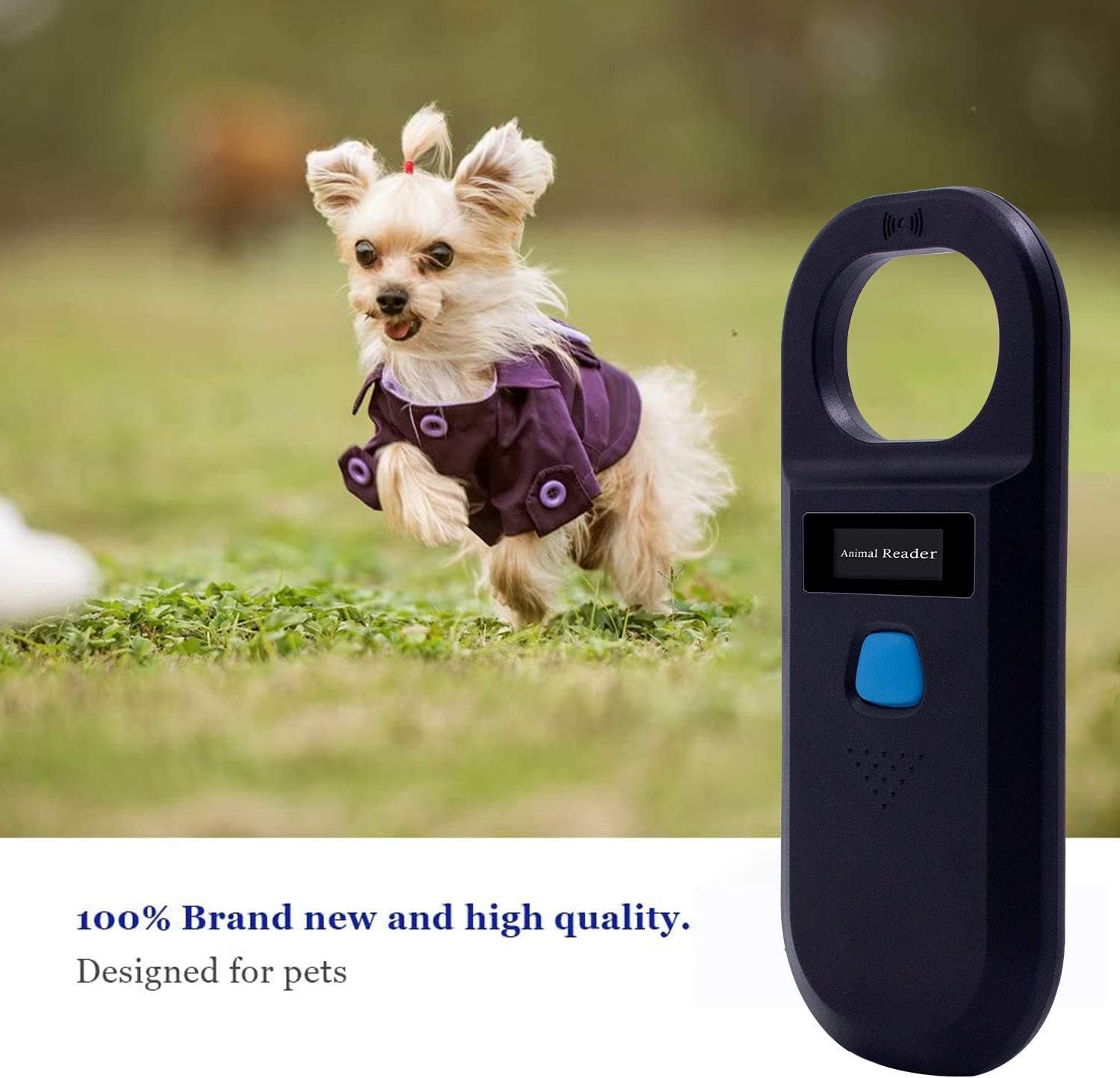Handheld Pet Microchip Scanner RFID Reader, Black, Pack of 2 R9901