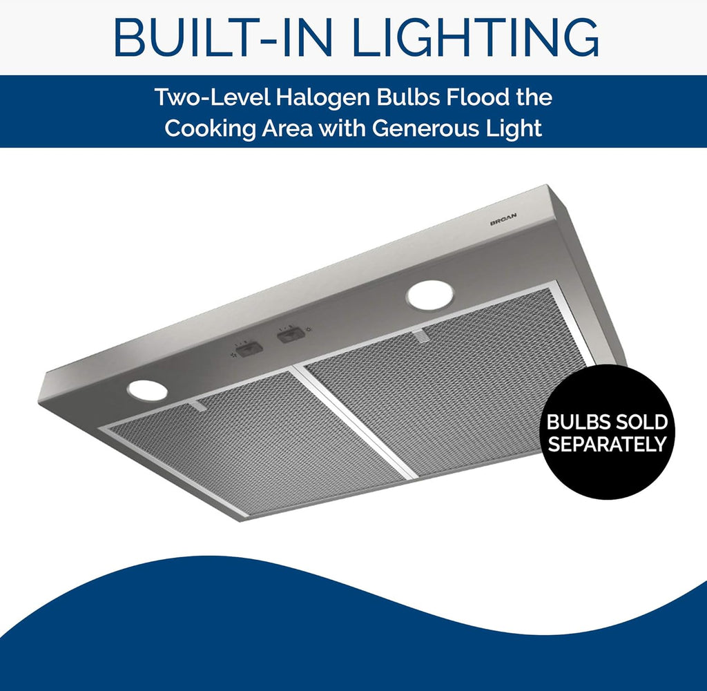 Stainless Steel 30-inch Under Cabinet Range Hood with Light O587933