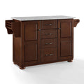 Kitchen Island with Solid Granite Top Mahogany T597