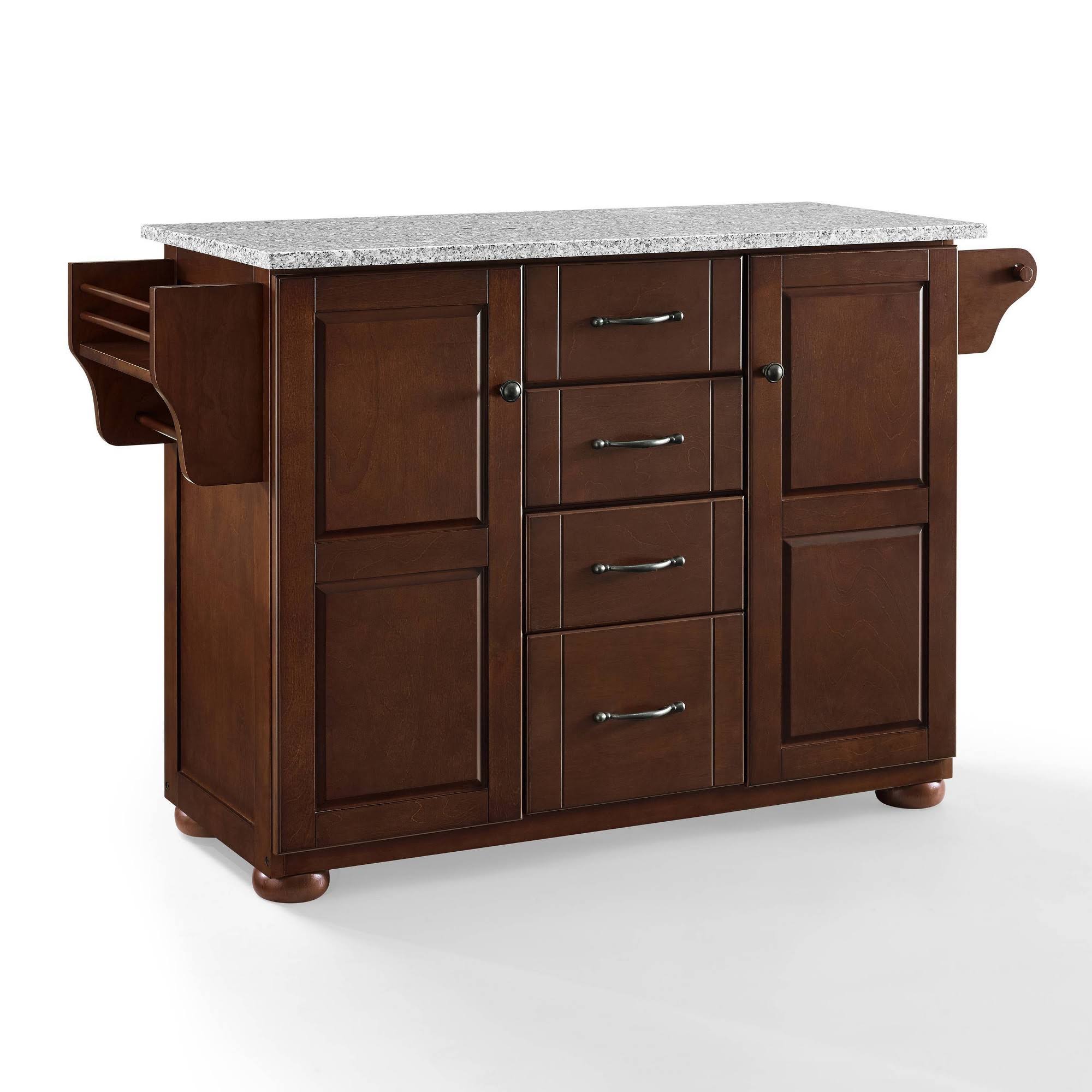 Kitchen Island with Solid Granite Top Mahogany T597