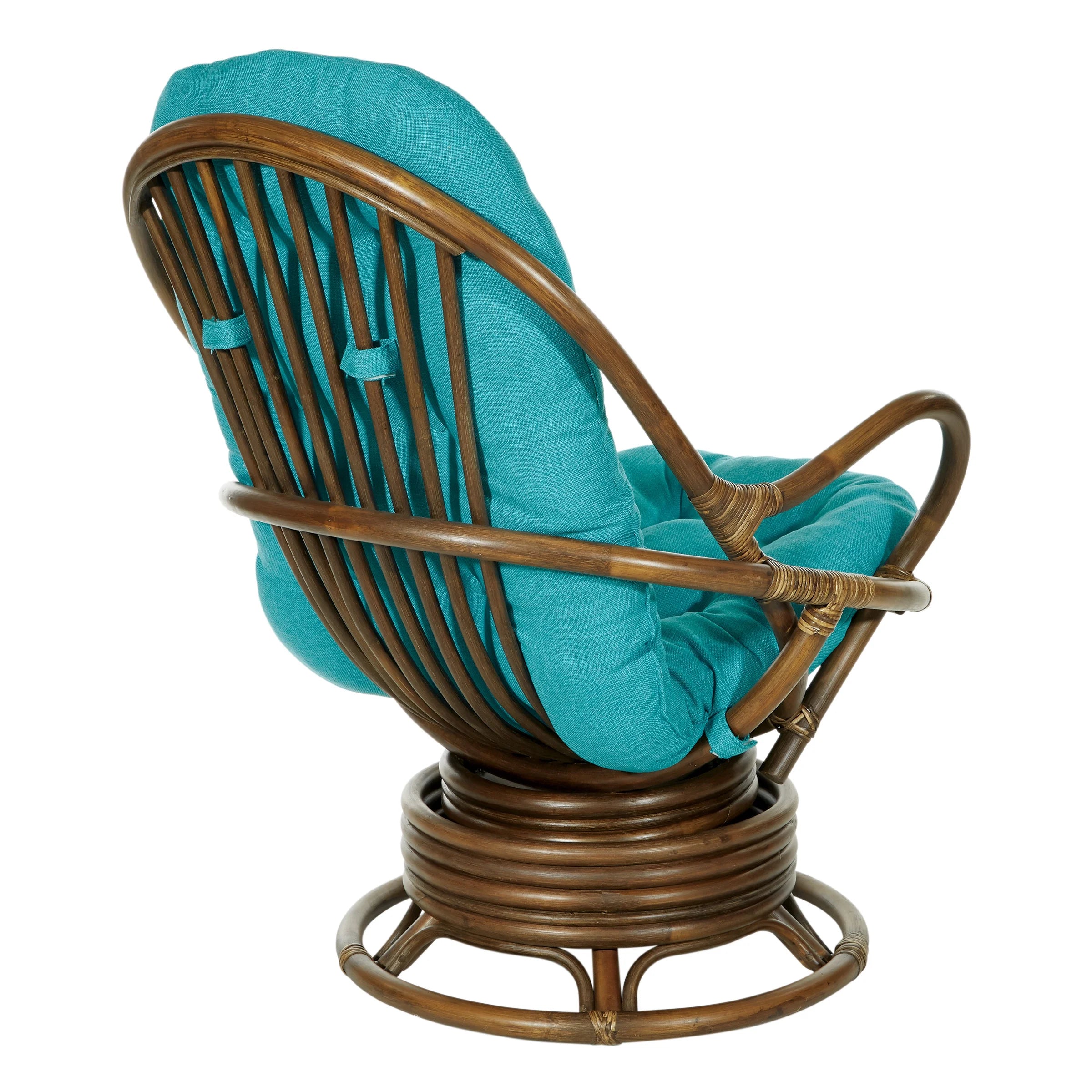 Blue and Brown Rattan Rocking Chair Q746694
