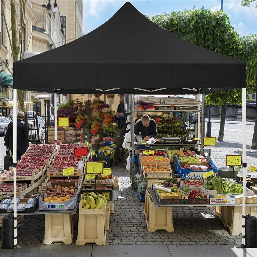 Black Pop-up Canopy with Roller Bag and Sandbags X30589