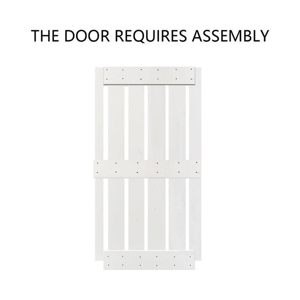 White Stained 2 Panel Barn Door with Sliding Hardware Y698660
