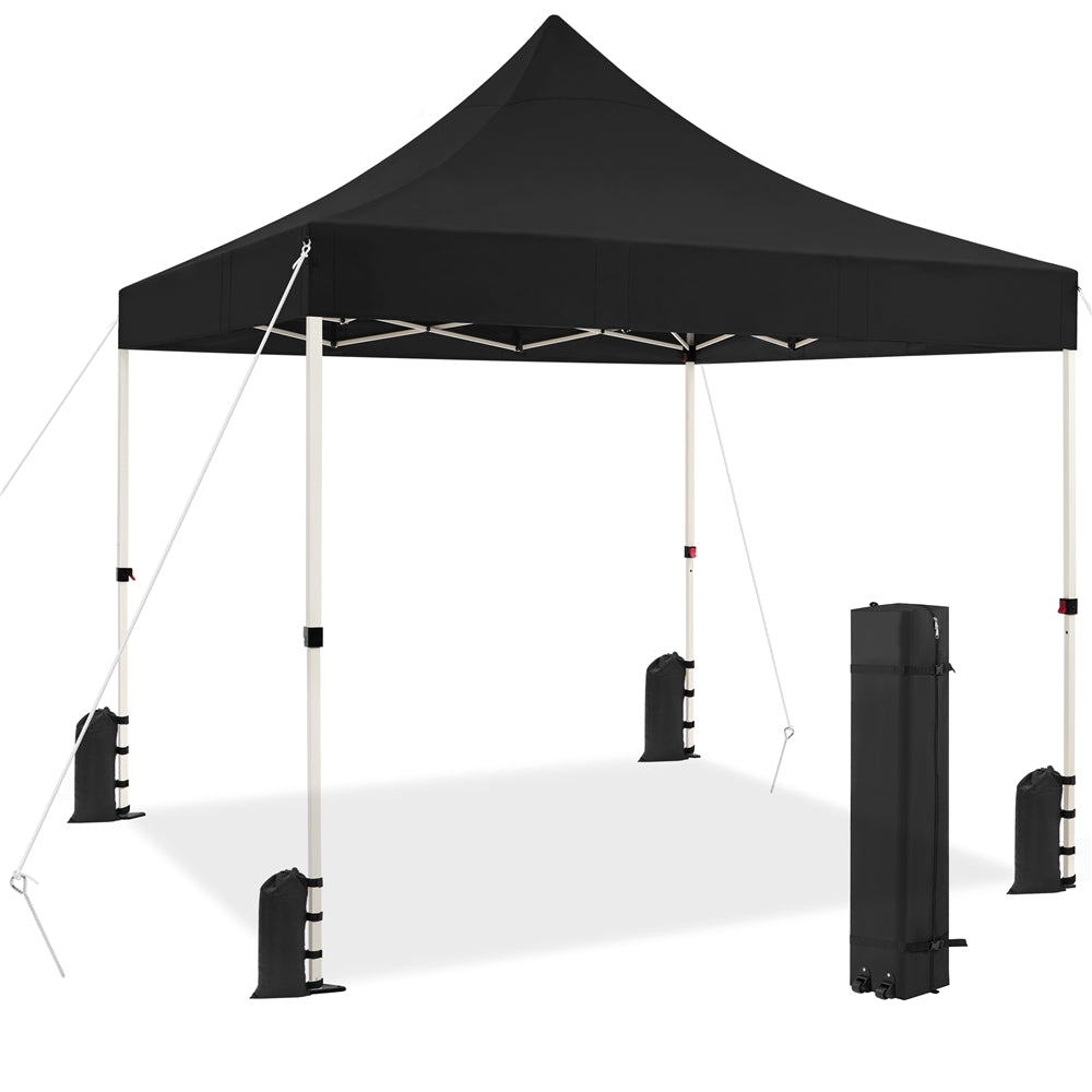 Black Pop-up Canopy with Roller Bag and Sandbags X30589