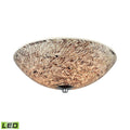 Polished Chrome 3-Light Flush Mount with Painted Mosaic Glass E7889