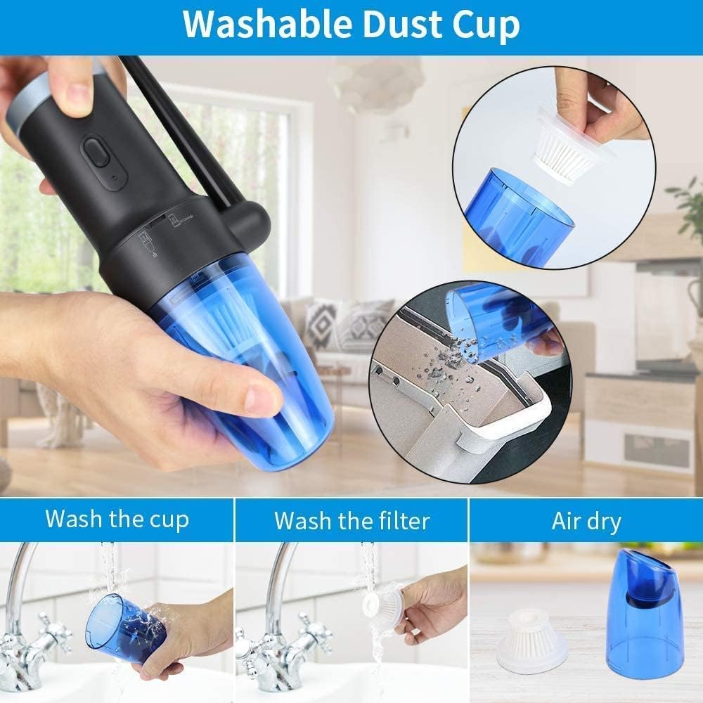 Compressed Air Duster & Small Vacuum Cleaner 2-in-1, USB Rechargeable O70641