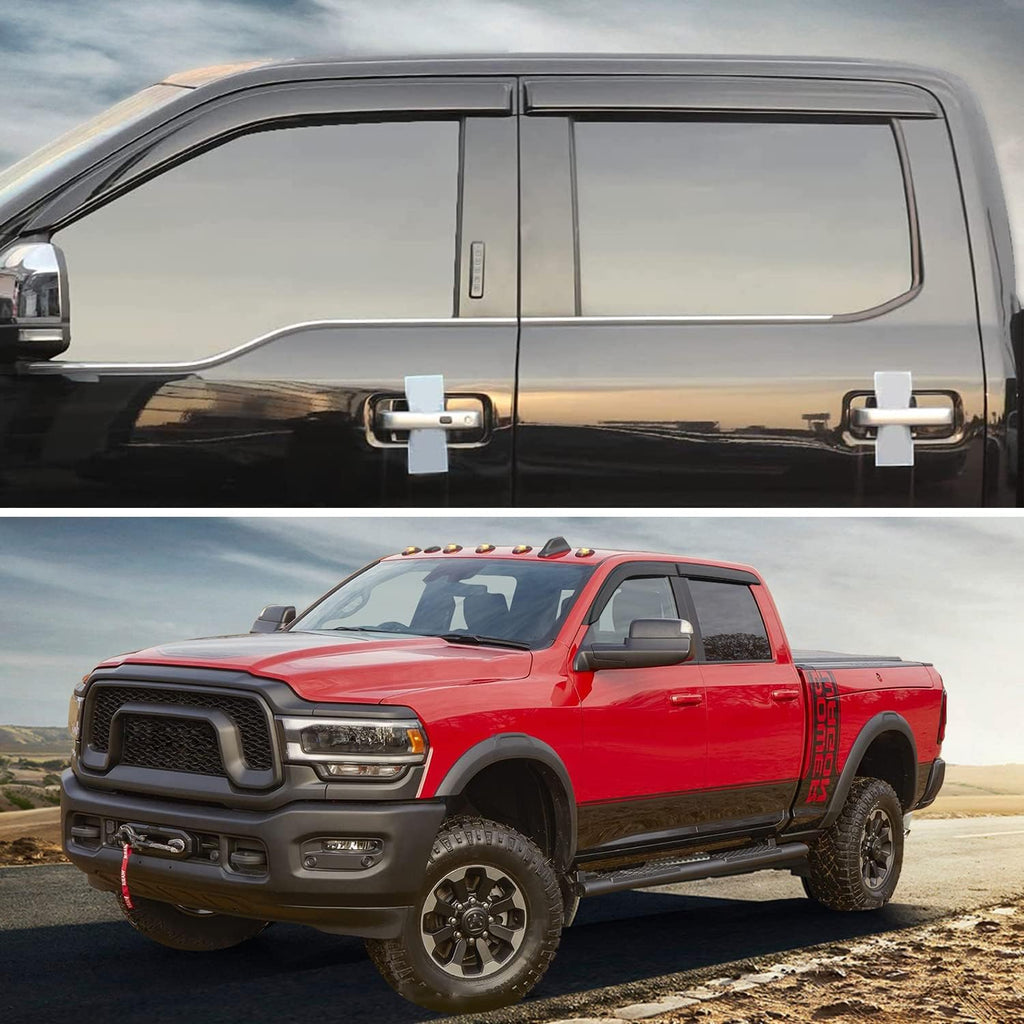 Dark Smoke 4-Piece Tape-On Side Window Deflectors V136