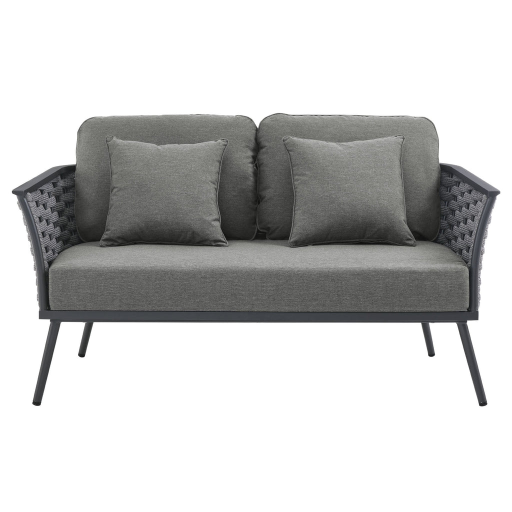 Gray Charcoal Aluminum Outdoor Loveseat S799