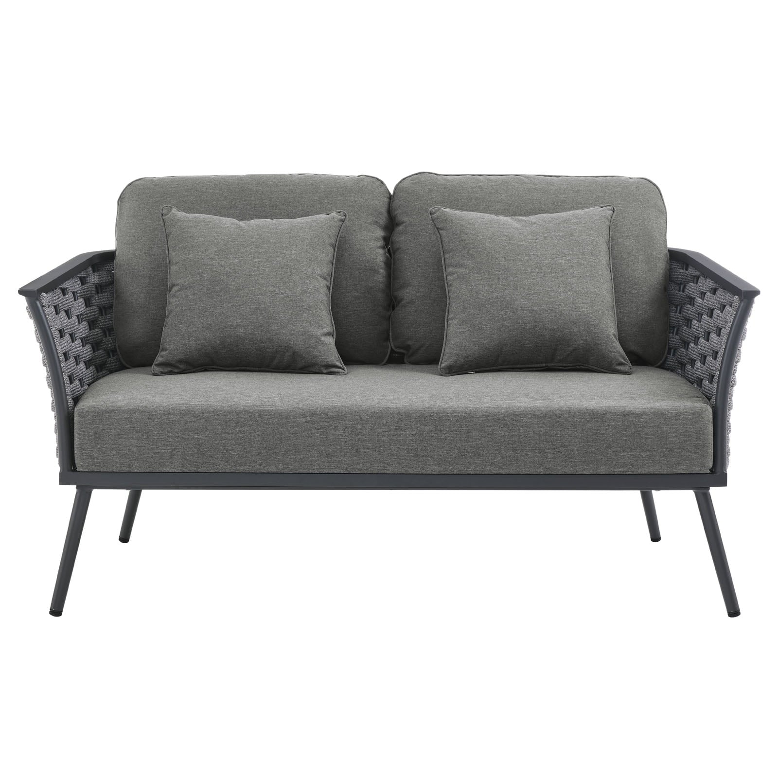 Gray Charcoal Aluminum Outdoor Loveseat S799