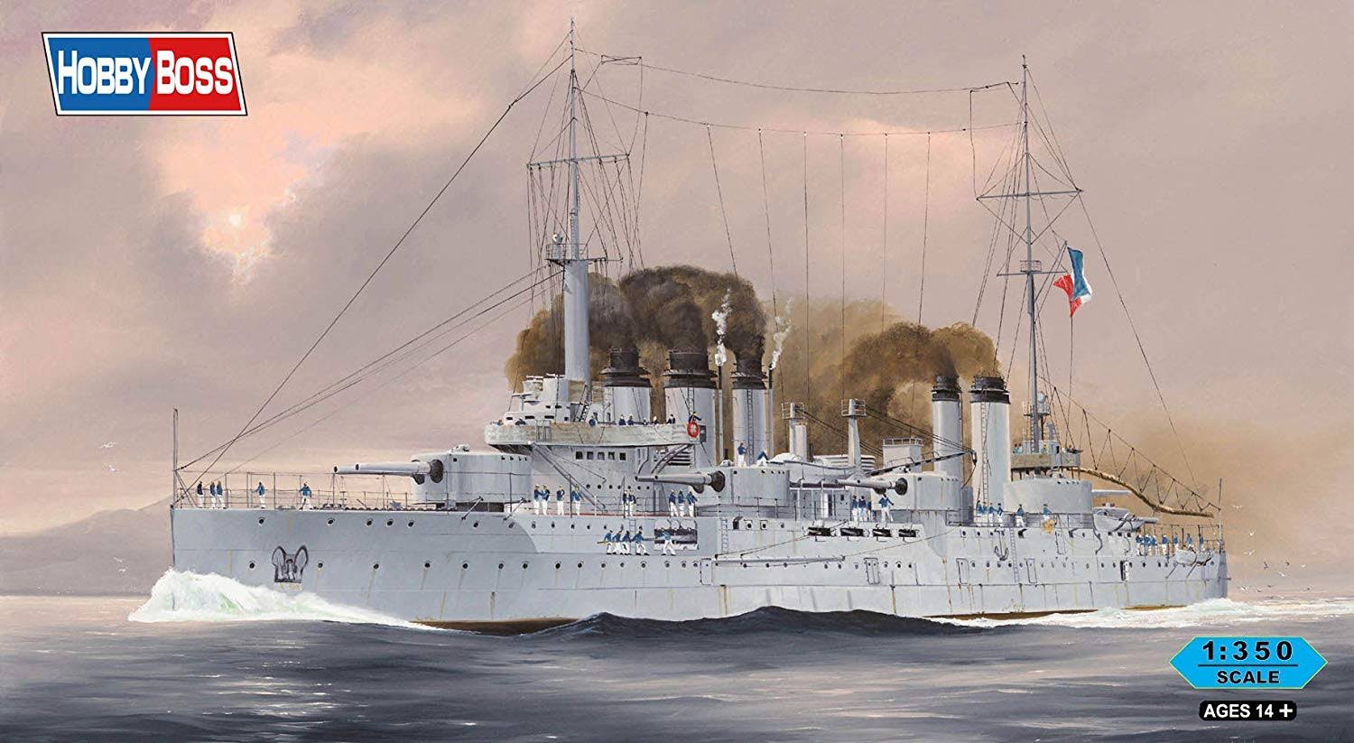 French Navy Pre-Dreadnought Battleship Danton Model Kit (1/350 Scale) A6466