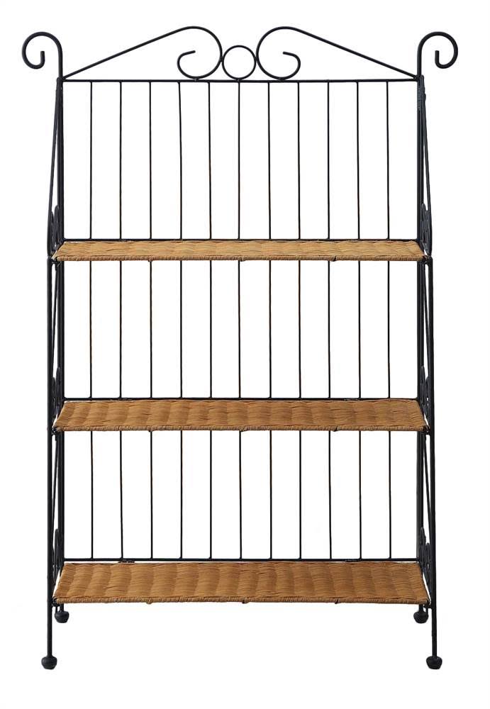 3 Tier Wicker Metal Bookcase E972696
