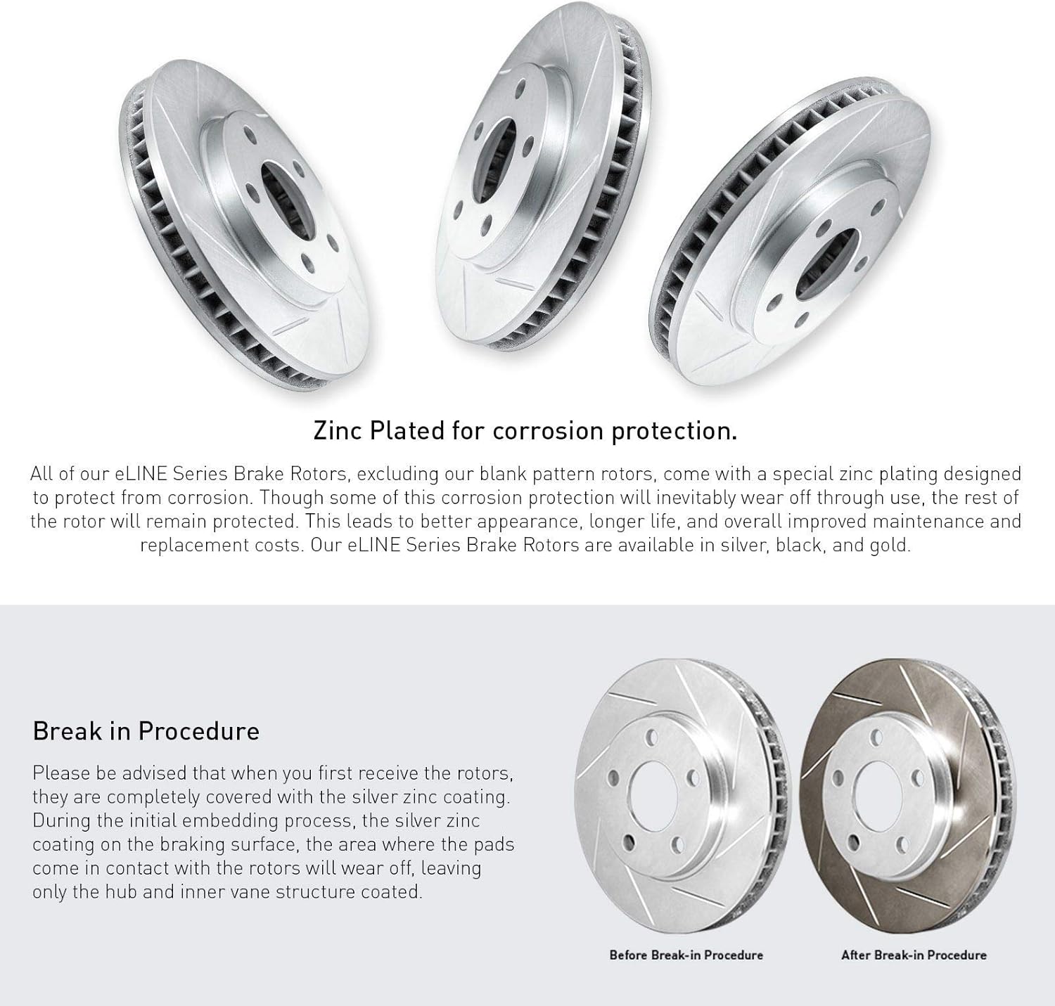 Slotted Brake Rotors Kit & Semi-Met Brake Pads E667845