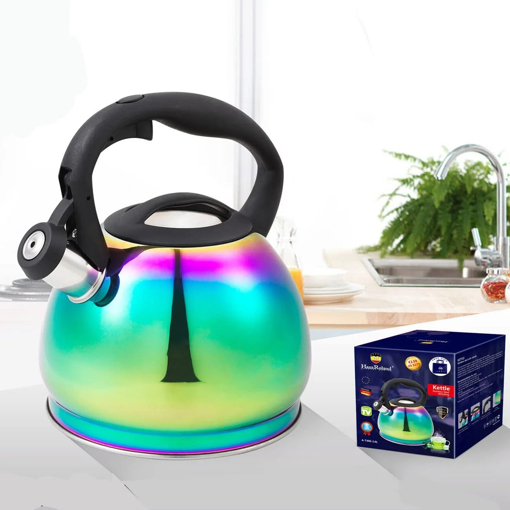 Rainbow Whistling Tea Kettle Stainless Steel 3.2 Quart O1543