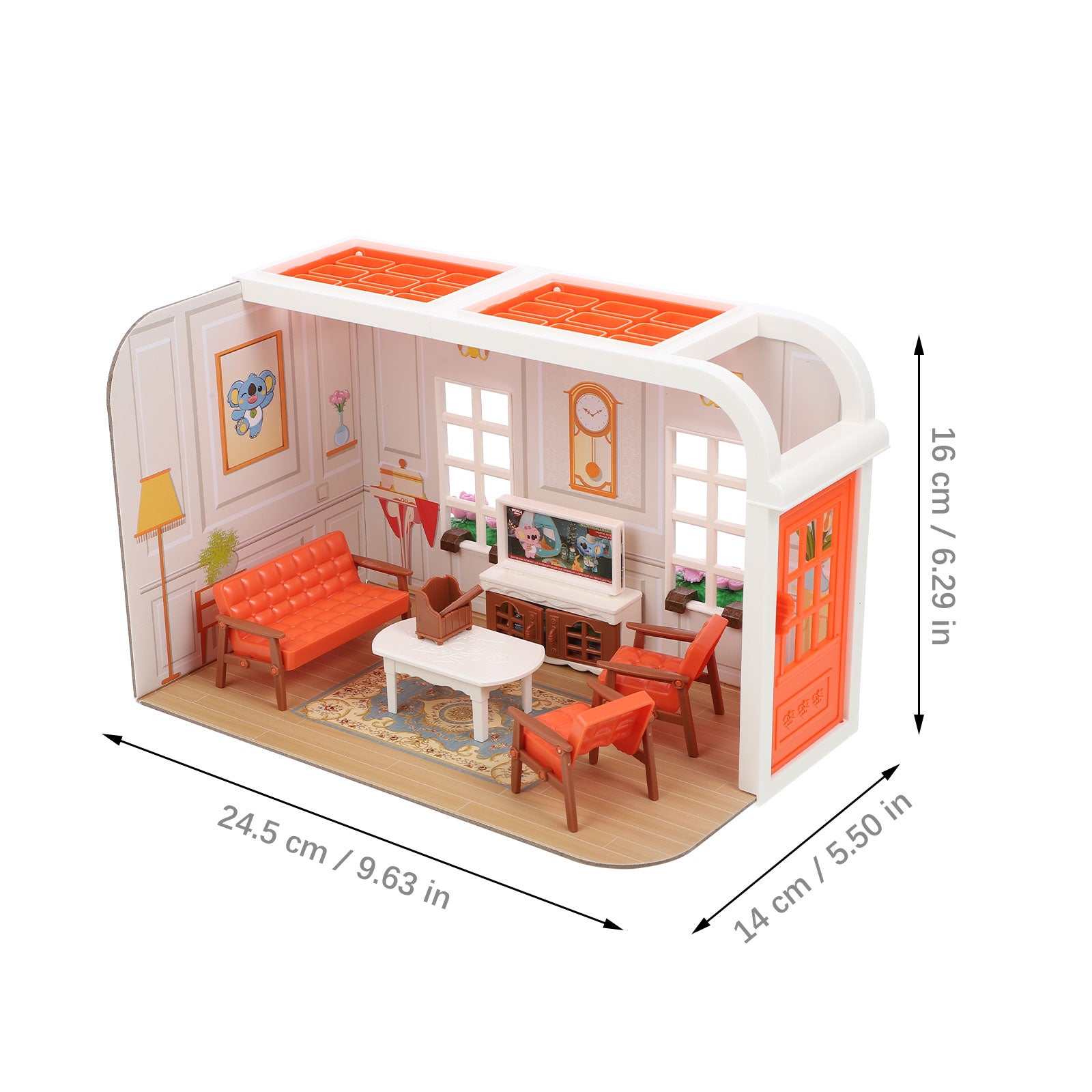 Mini Living Room Scene Toy with Furniture W410008