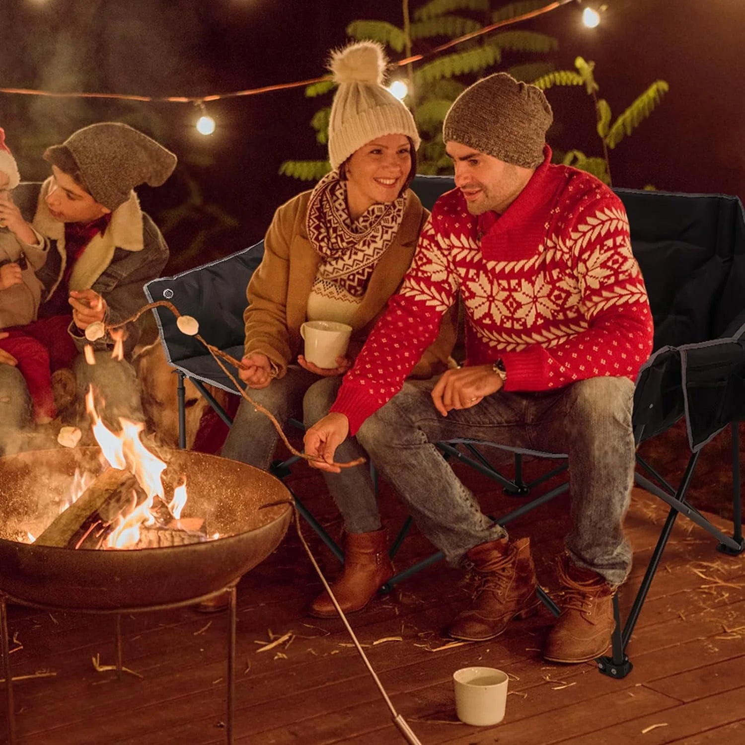 Heated Double Folding Camping Chair Z860297