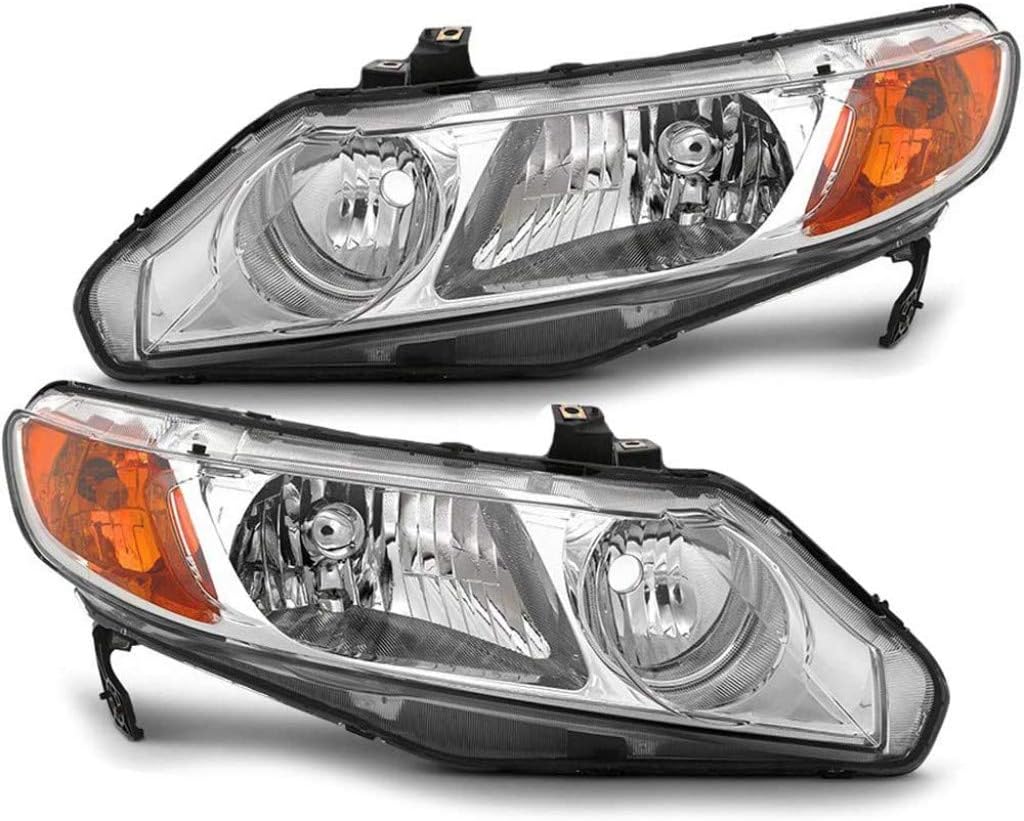 2006-2008 Honda Civic Headlight Assembly Driver and Passenger Side Sedan A97118