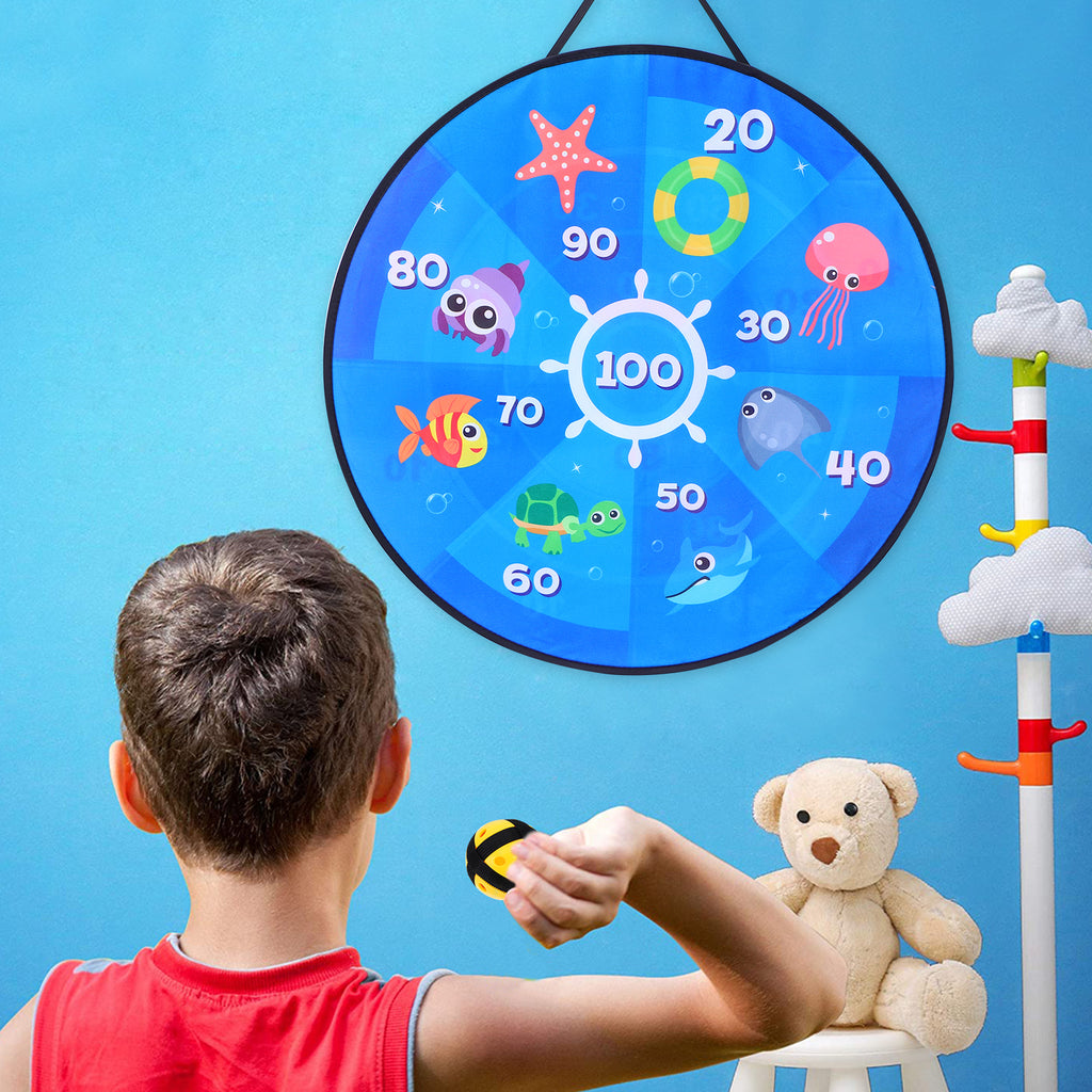 Children Foldable Double-side Target Goo Ball Dart Board E3560