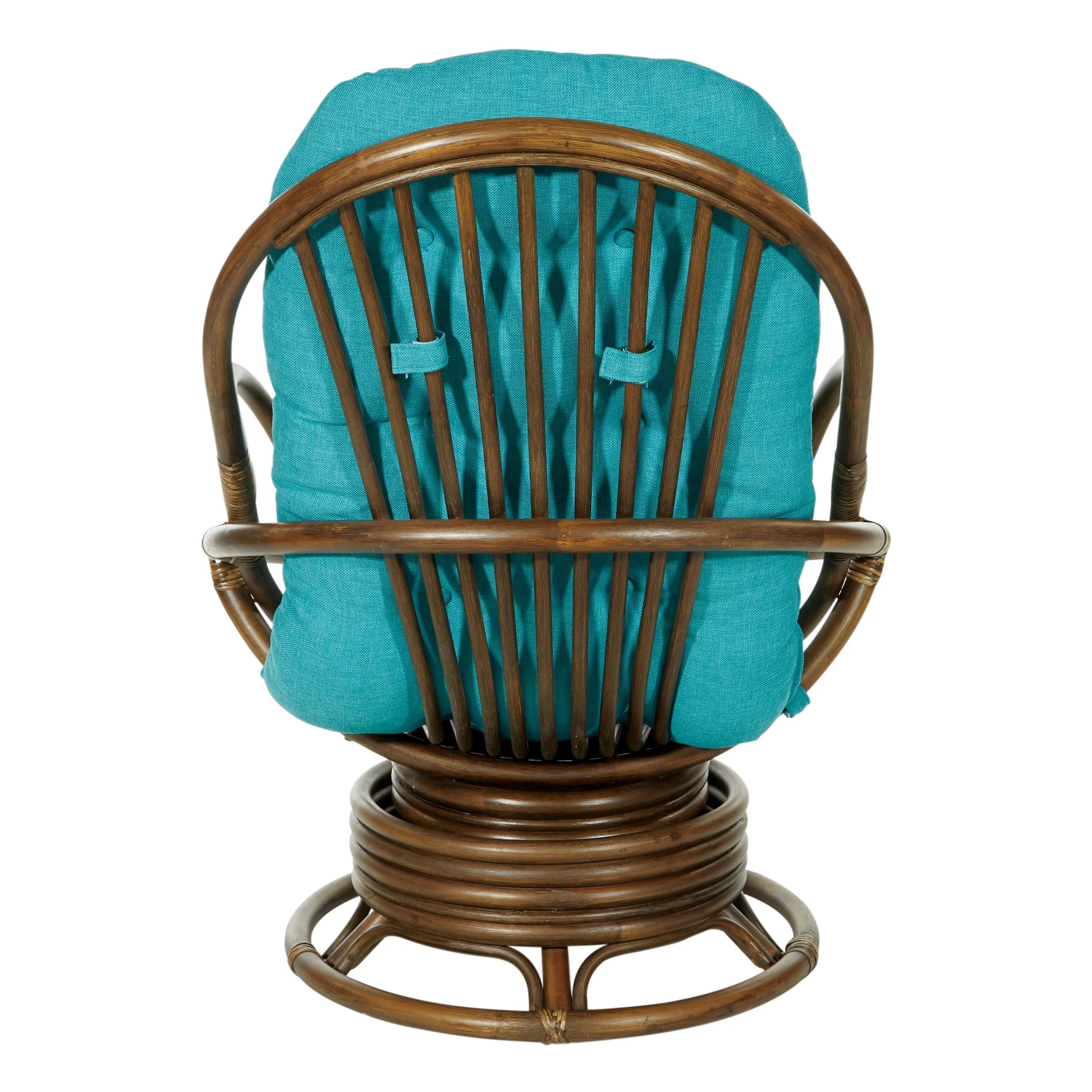 Blue and Brown Rattan Rocking Chair Q746694