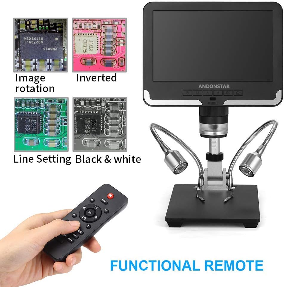 Black 7 inch LCD 1080P Digital Microscope with 200X Magnification L811929
