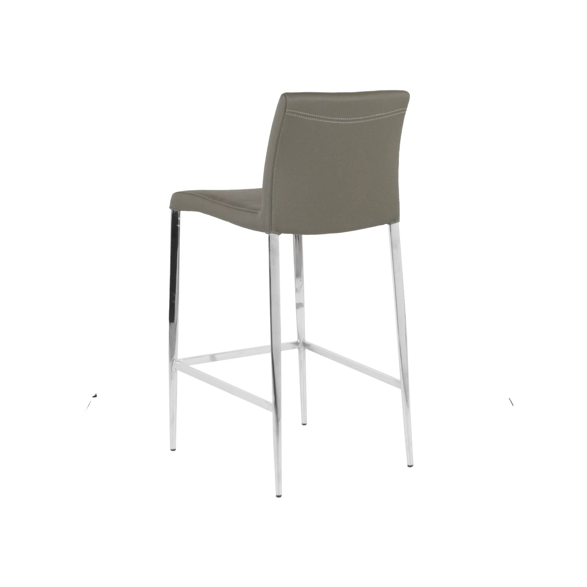 White Leatherette Chrome Counter Stool N57455