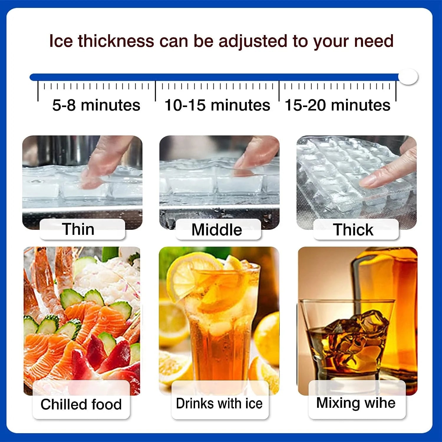 132lbs per Day Automatic Ice Cube Machine S412