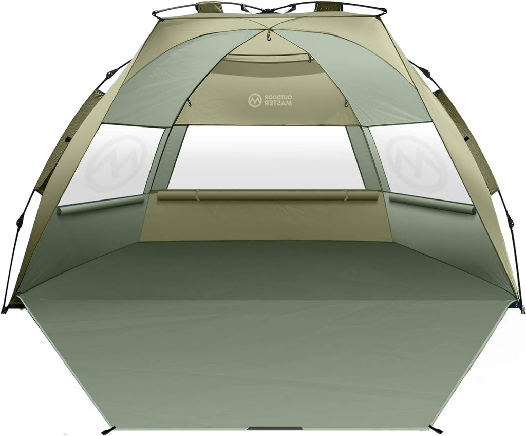 Pop Up Beach Tent for 4 Person with UPF 50+ UV Protection Removable Skylight Family Size Blue D3137