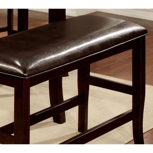 Espresso Leatherette Counter Height Bench M118