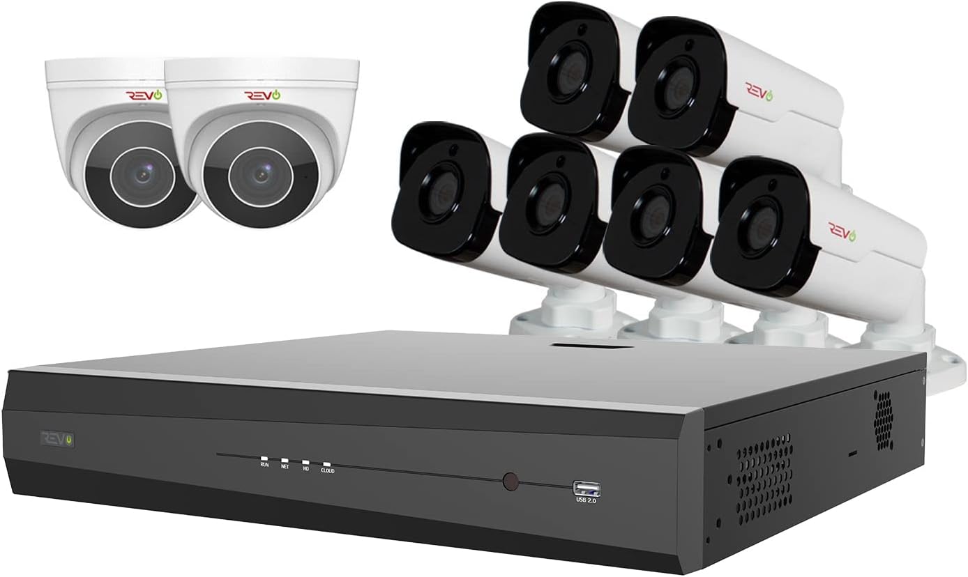16Ch 4TB HDD IP NVR Video Surveillance System with 12x 4MP Bullet Camera and 4x 4MP Turret Cameras J535441