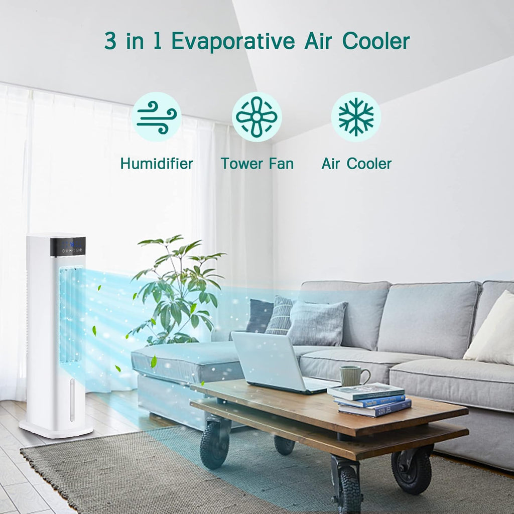 30" Evaporative Air Cooler with 70° Oscillation, 12H Timer, 3 Speeds 3 Modes, Remote Control Z504128