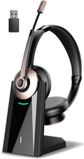 Bluetooth Headset with Microphone Noise Cancelling, USB Dongle & Charging Base, Pack of 2 V5929