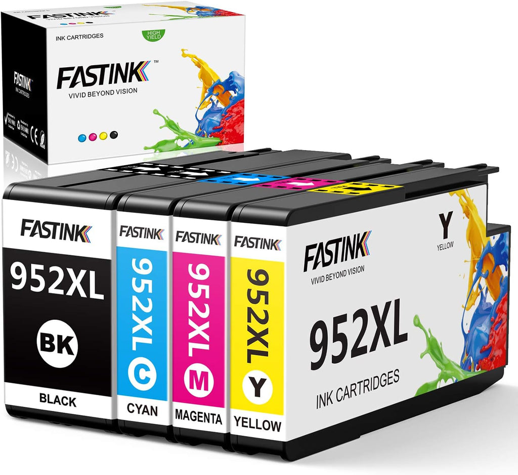 FASTINK Compatible HP 952XL Ink Cartridges Combo Pack, High Yield, 4-Pack J249264