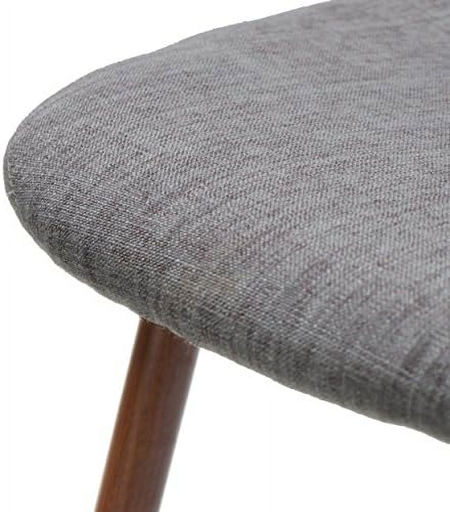Light Grey Fabric Dining Chairs with Dark Walnut Wood Legs (Set of 2) W316073
