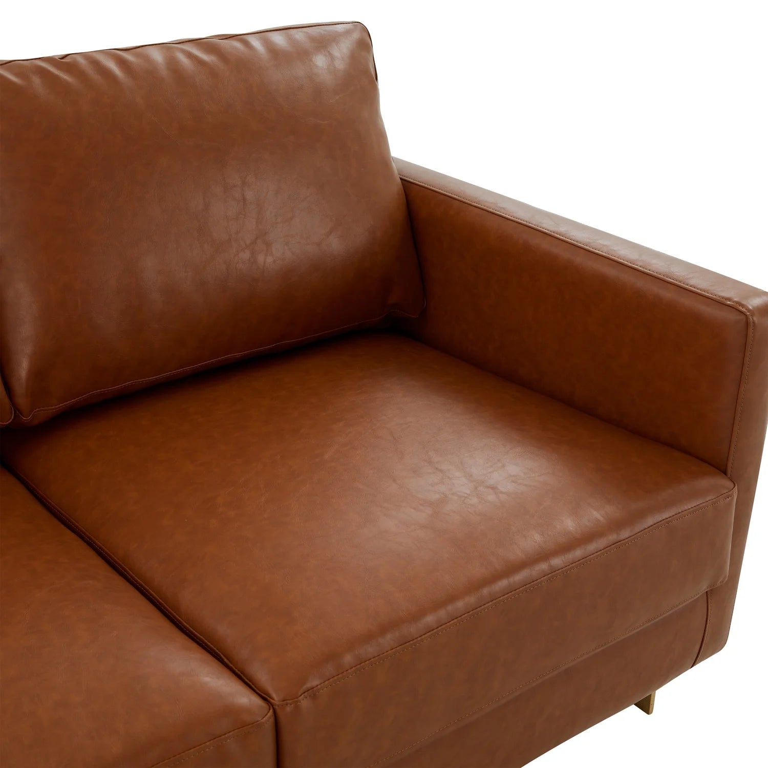 Leather Loveseat with Gold Frame E418670
