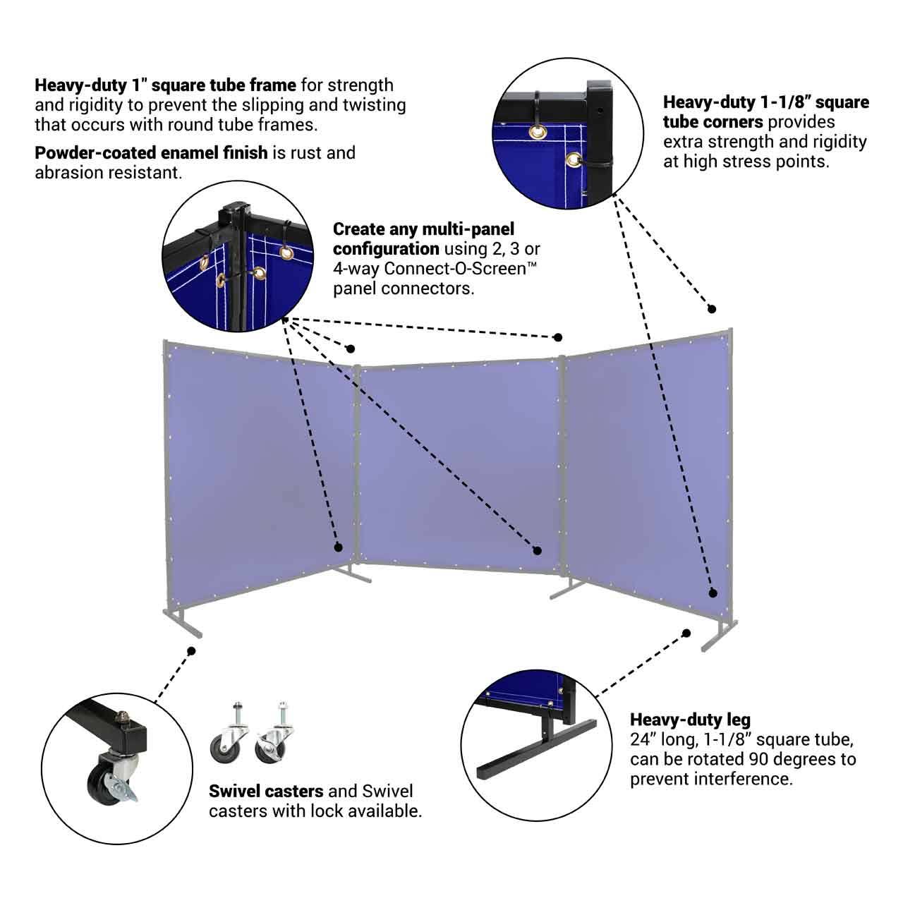 Blue Transparent Welding Screen C773