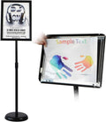 Adjustable Pedestal Poster Stand Aluminum Snap Open Frame for 11 x 17 Inch, Black K9124