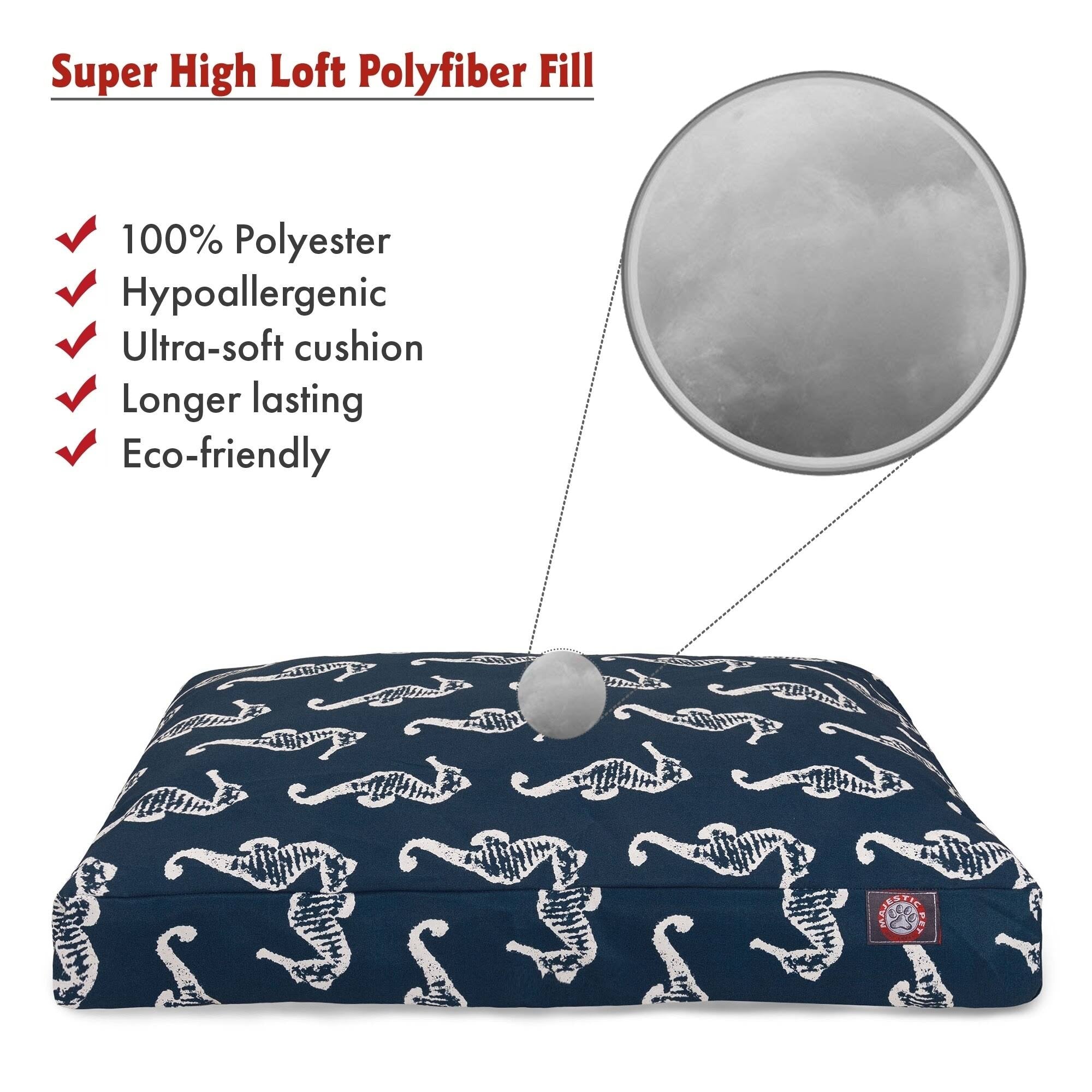 Navy Blue Large Rectangle Dog Bed R6960
