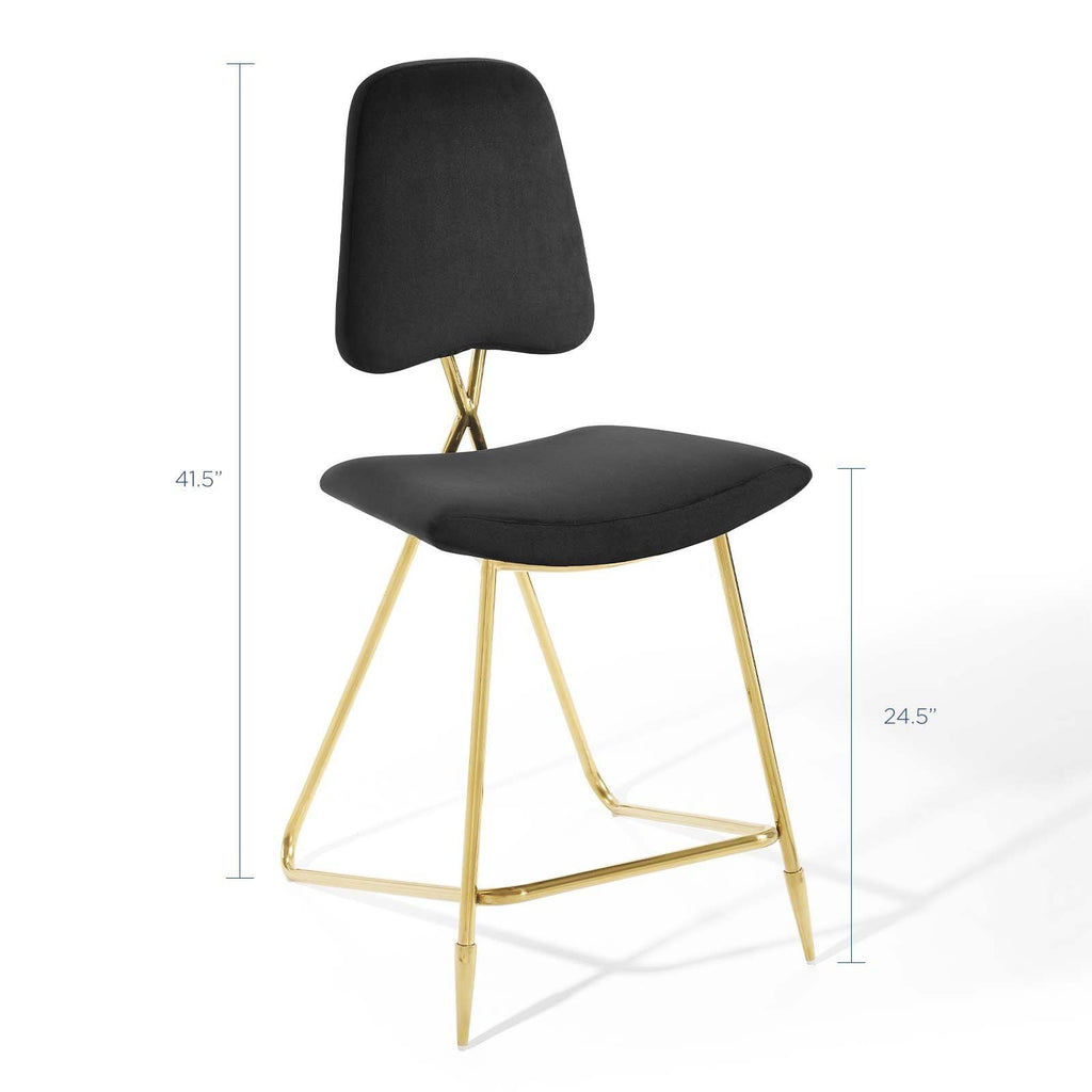 Navy Velvet Counter Stool W113