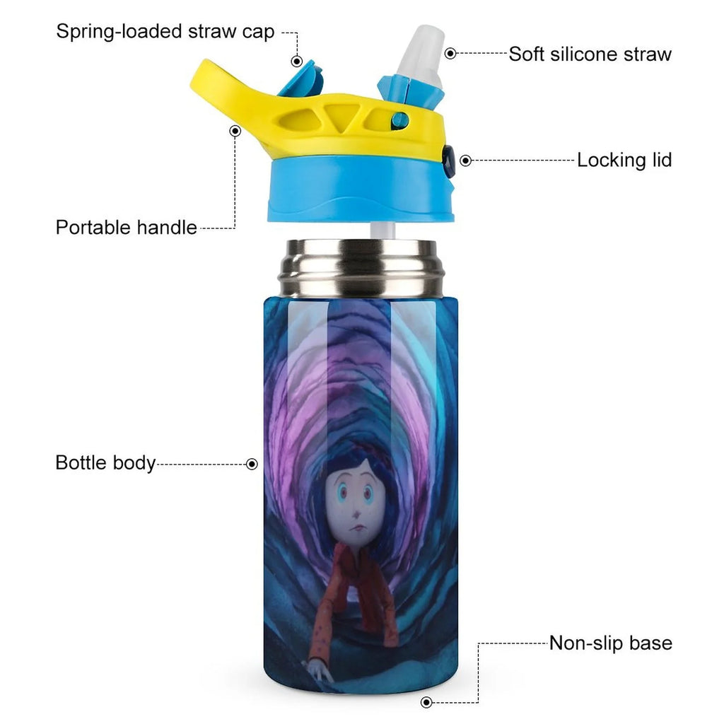 Insulated Stainless Steel Water Bottle with Straw J181780