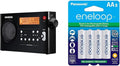 Sangean PR-D7 BK AM/FM Digital Rechargeable Portable Radio - Black & Panasonic BK-3MCCA8BA eneloop AA 2100 Cycle Ni-MH Pre-Charged Rechargeable Batteries, 8 Pack Pack of 2 H3433