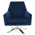 Navy Blue and Silver Vintage Swivel Club Chair K89159