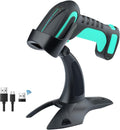 Industrial Wireless Barcode Scanner 2D QR 1D Bar Code Reader 2.4G Wireless 2500mAh Green Y65627