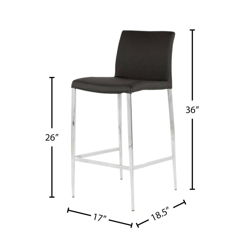 White Leatherette Chrome Counter Stool N57455