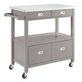 Gray Stainless Steel Top Kitchen Cart D60813